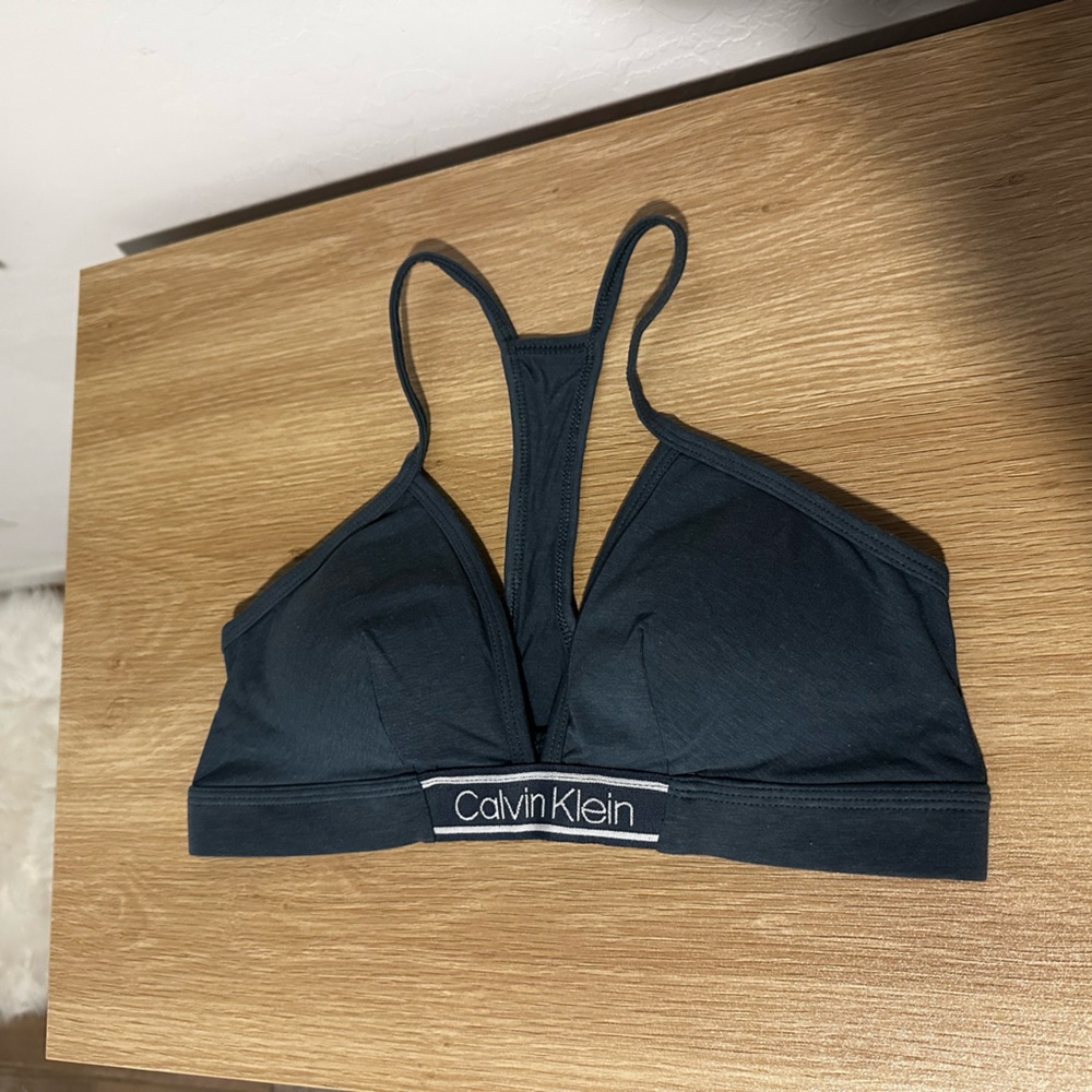 Calvin Klein Navy Bralette with Logo Band